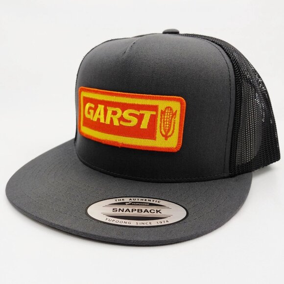 Garst Seeds Hat Vintage Style Mesh Trucker Cap Snapback Agriculture Farm Patch